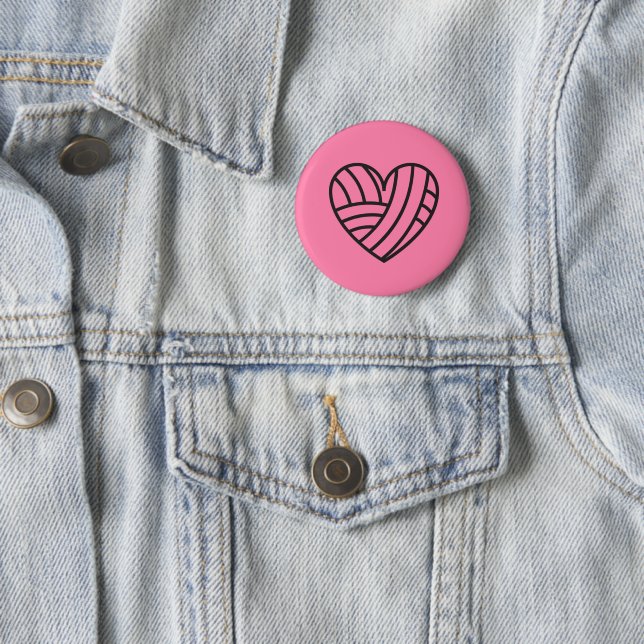 Yarn Heart • Crafts 6 Cm Round Badge (In Situ)