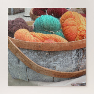 Yarn in birch bark basket jigsaw puzzle