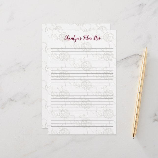 Yarn Knitting Fibre Arts Business Crafter Paper (Front/Back In Situ)