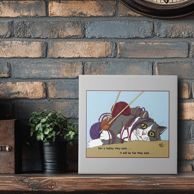Yarn Knitting Funny Cat Tile (Creator Uploaded)