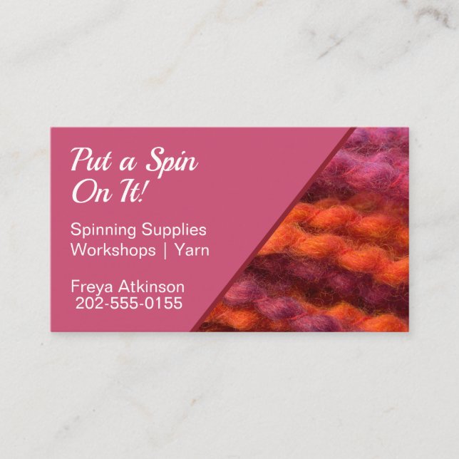 Yarn Knitting Spinning Weaving Craft Business Card (Front)