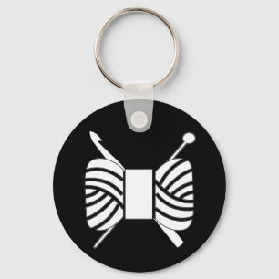 Yarn Logo Knit Crochet {Dark} Key Ring