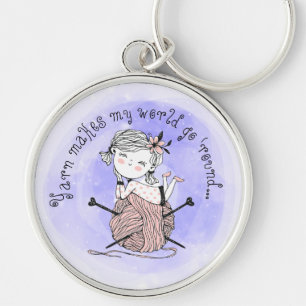 Yarn Makes My World Key Ring