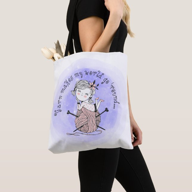 Yarn Makes My World Tote Bag (Close Up)