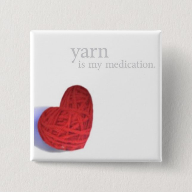 yarn medication heart button (Front)