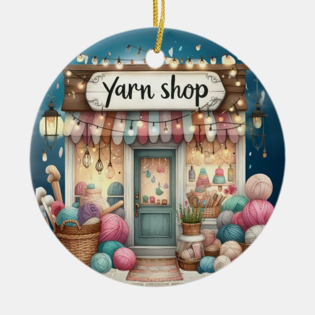 YARN Shop  Ceramic Ornament (Front)