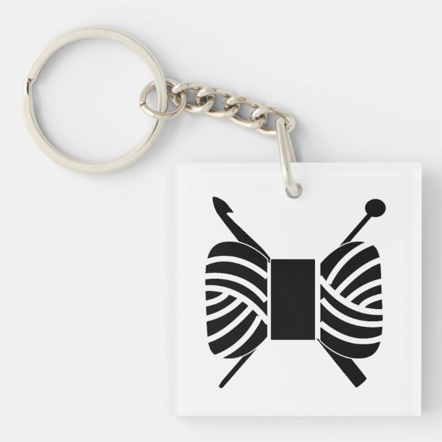 Yarn Skein Knit Crochet Crafts Key Ring (Front)