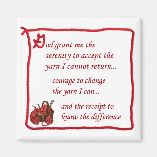 Yarnaholic magnet (Front)