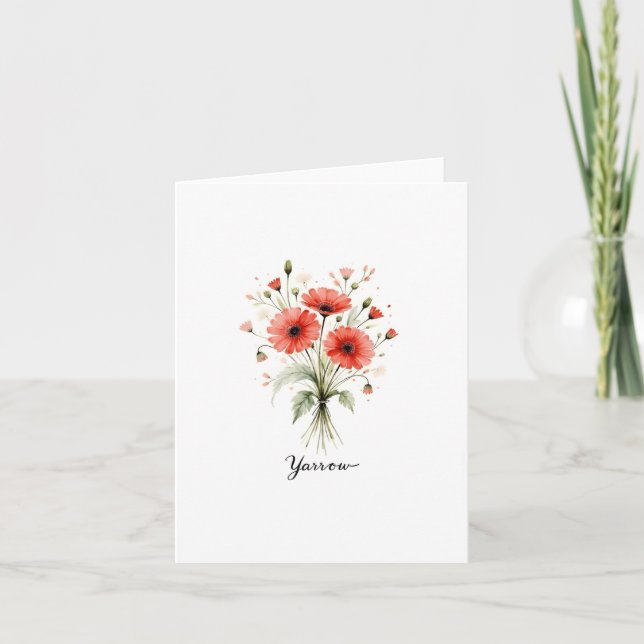 Yarrow Floral  Blank Note Card (Front)