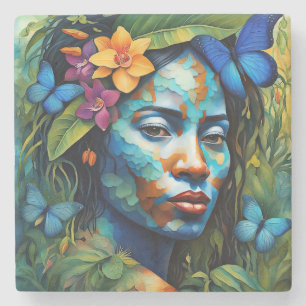 “Yarumi” Orchid Spirit - Women In Amazonia         Stone Coaster