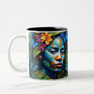 “Yarumi” Orchid Spirit - Women In Amazonia Two-Tone Coffee Mug