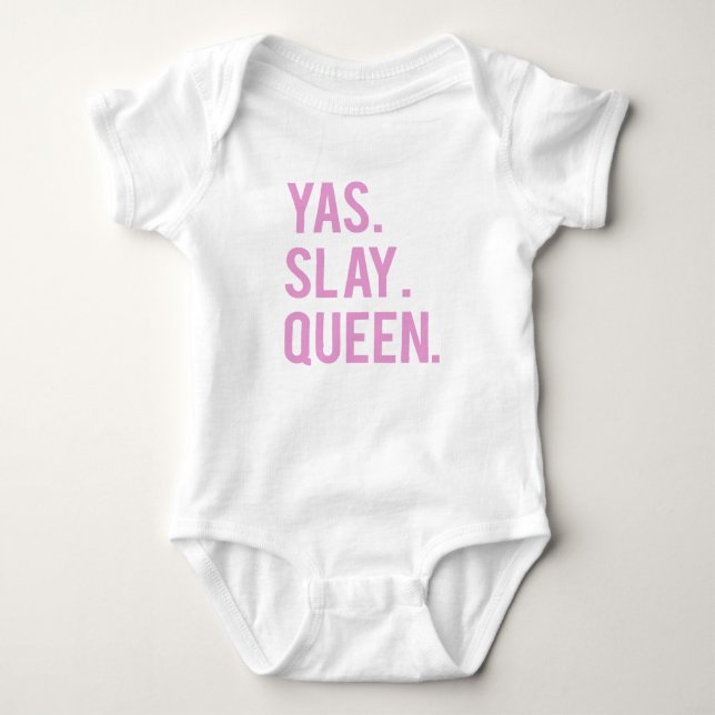 Yas Slay Queen Print 2 Baby Bodysuit (Front)
