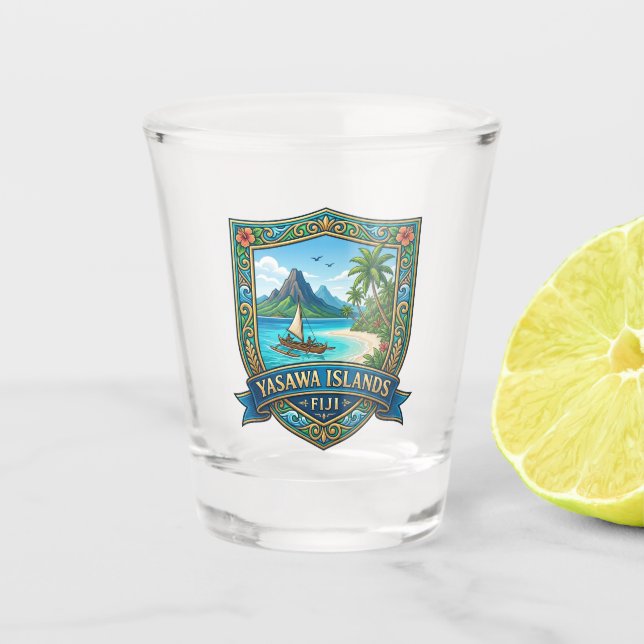 Yasawa Islands Fiji Shot Glass (Front)