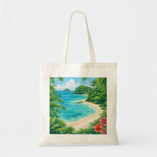 Yasawa Islands Fiji Tropical Beach & Hibiscus Tote Bag