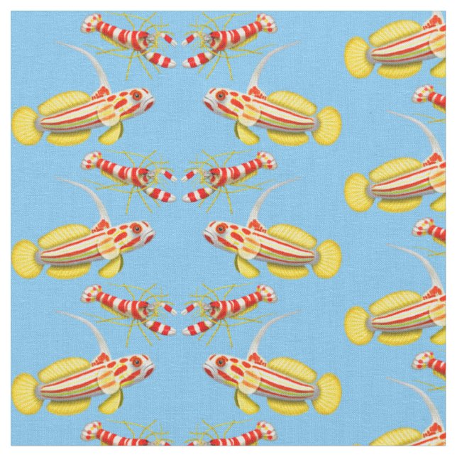 Yasha Hase Goby Pistol Shrimp Fabric (Close Up)
