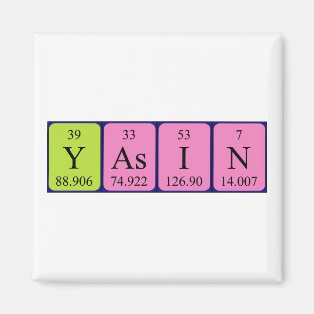 Yasin periodic table name magnet (Front)
