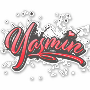 Yasmin red Heart Graffiti Aufkleber Sticker
