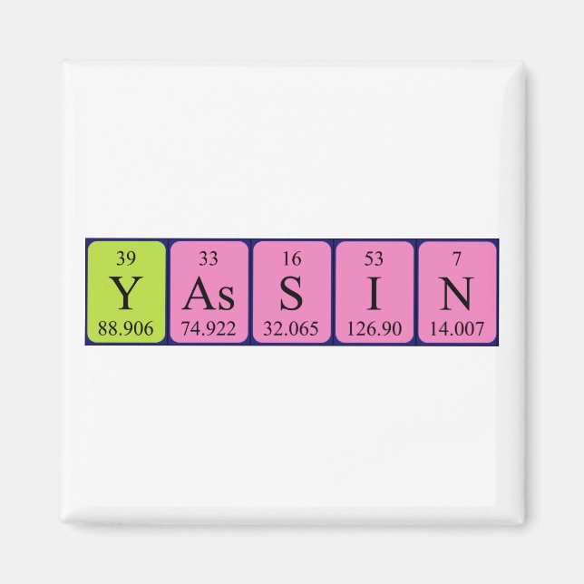 Yassin periodic table name magnet (Front)