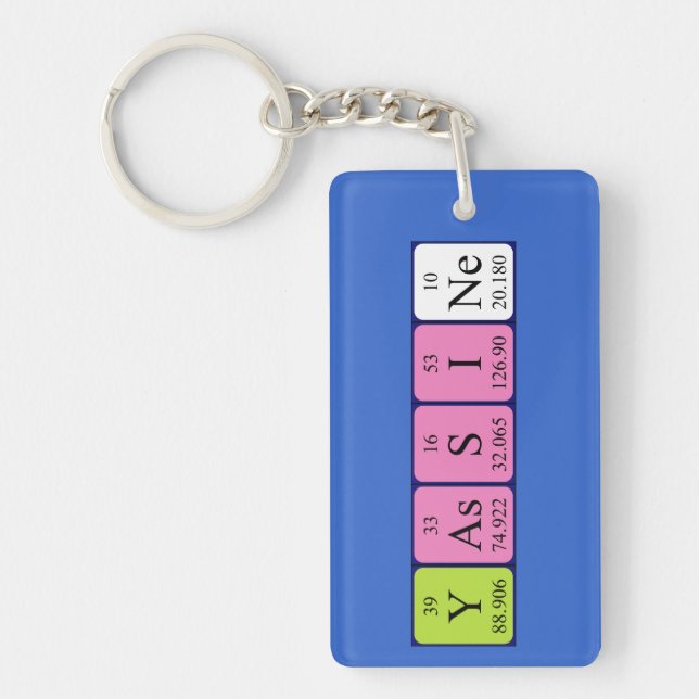 Yassine periodic table name keyring (Front)