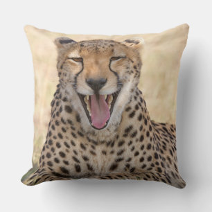 Yawning Cheetah Cushion