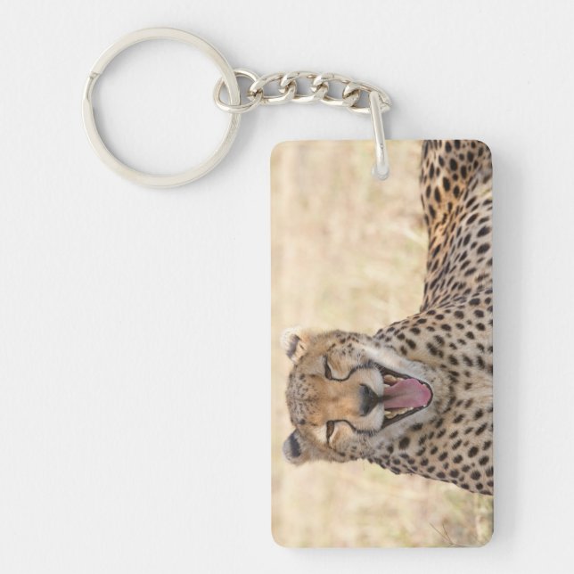 Yawning Cheetah Key Ring (Front)