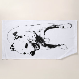 Yawning Guardian of Autumn Calm Beach Towel