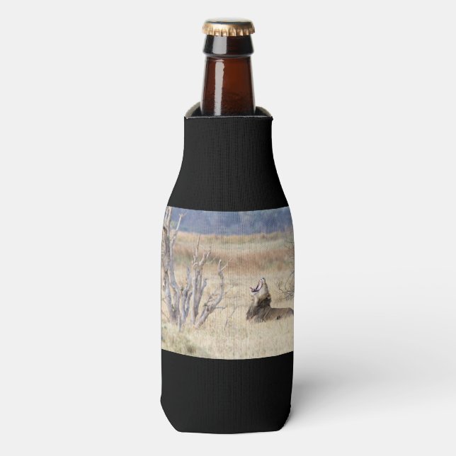Yawning lion bottle cooler (Bottle Front)