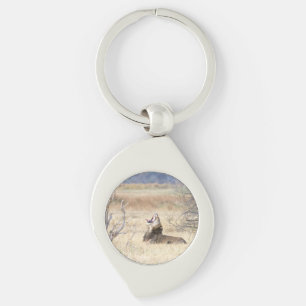 Yawning lion key ring