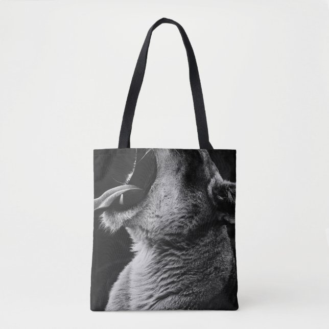 yawning lion tote bag (Front)