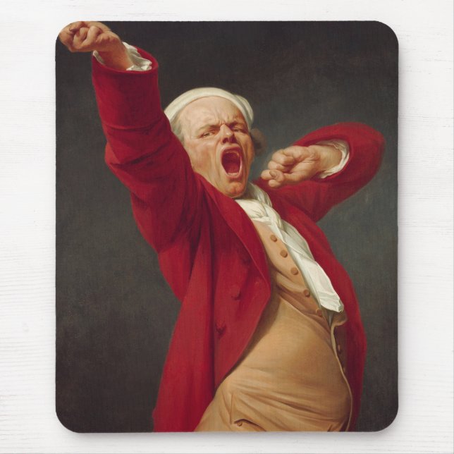 Yawning Man (Self-Portrait) (by Joseph Ducreux) Mouse Pad (Front)