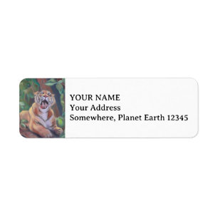 Yawning Tiger Return Address Label
