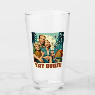 Yay Bugs Camping Funny Glass