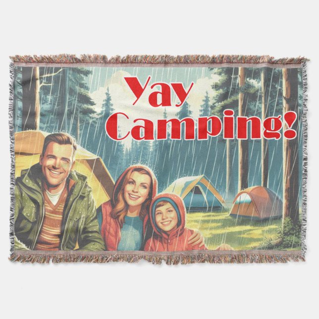 Yay Camping In The Rain Throw Blanket (Front)