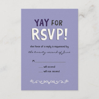 YAY for RSVP! Response Card