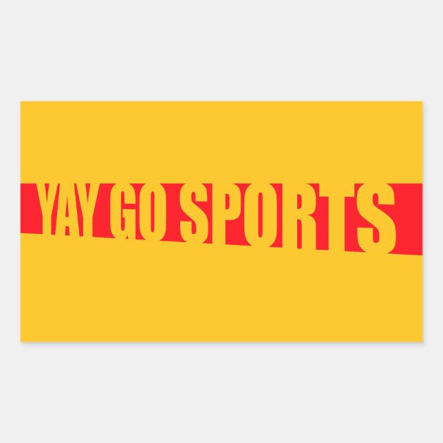 Yay Go Sports Sarcastic Funny Anti Sports Humor Rectangular Sticker (Front)