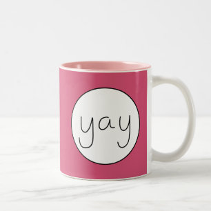 YAY Happy Uplifting Handwriting Customisable Colou Two-Tone Coffee Mug