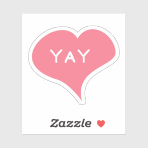 YAY Love Heart Vinyl Sticker