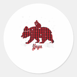 Yaya Bear Santa Hat Matching Family R Classic Round Sticker