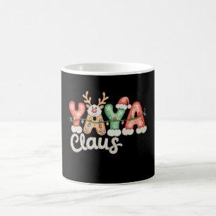 Yaya Claus Christmas Lights Reindeer Santa Hat Coffee Mug