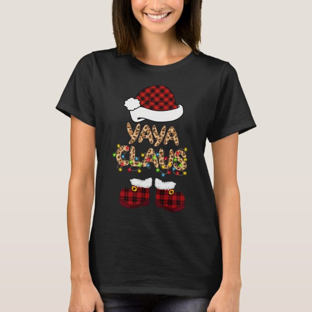 Yaya Claus Santa Hat Christmas Matching Family Paj T-Shirt (Front)
