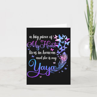 Yaya Lives in Heaven Memorial Grandma Grandchild Card