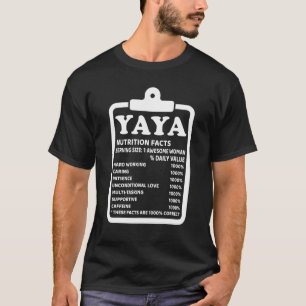 Yaya Nutritional Facts  Grandma T-Shirt