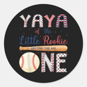 Yaya of One Little Rookie Baseball 1st Birthday Classic Round Sticker