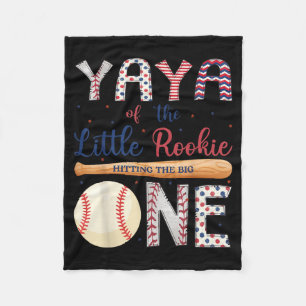 Yaya of One Little Rookie Baseball 1st Birthday Fleece Blanket