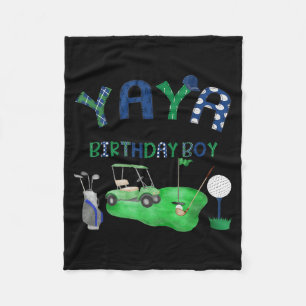 Yaya of The Birthday Boy Golf Hole in One Party Fleece Blanket