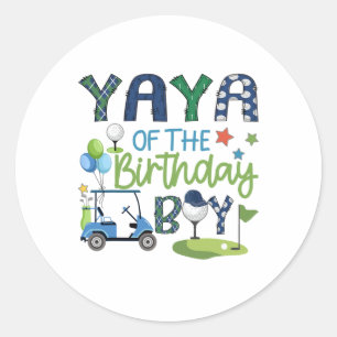 Yaya Of The Birthday Boy Hole In One Golf Sport  Classic Round Sticker