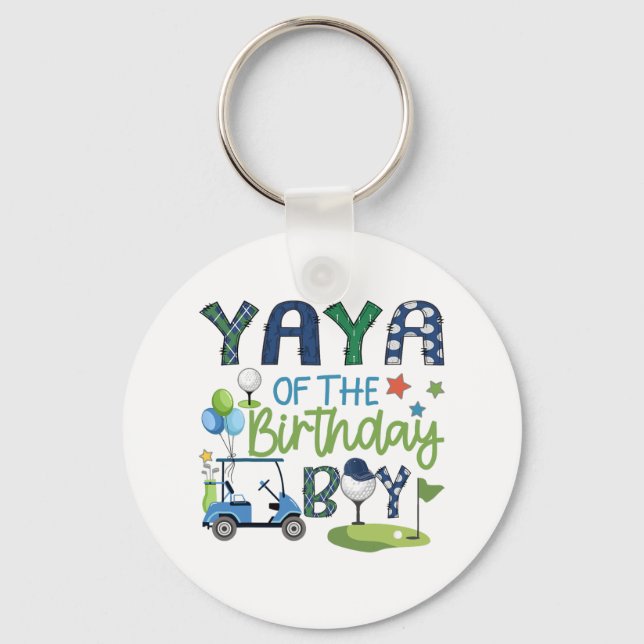Yaya Of The Birthday Boy Hole In One Golf Sport  Key Ring (Front)