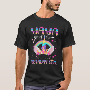 Yaya Of The Birthday Girl Rainbow Unicorn Mothers T-Shirt