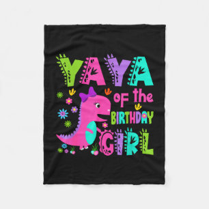 Yaya of the birthday girl saurus rex dinosaur fleece blanket