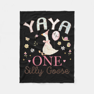Yaya of The One Silly Goose 1st Birthday Girl Fleece Blanket